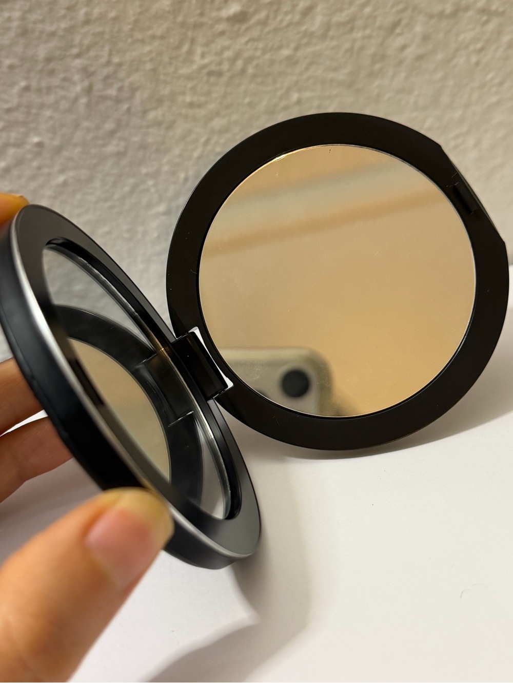 Dior Black Quilted Leather Round Compact Mirror with CD Charm - Picture 5 of 10